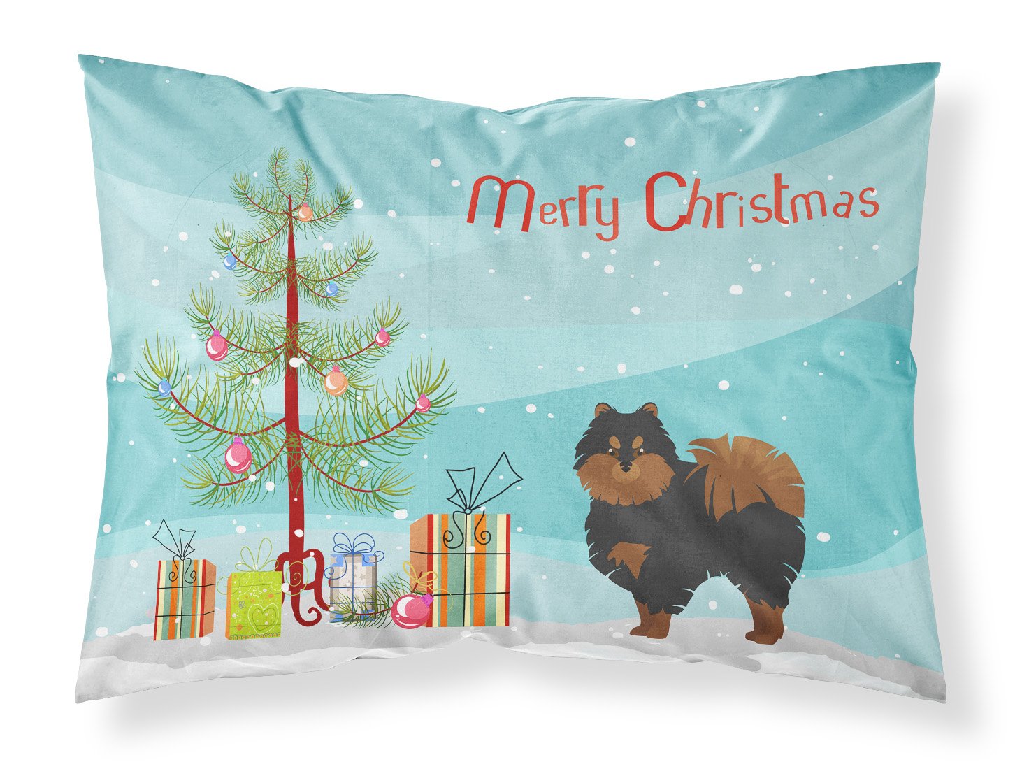 Pomeranian Christmas Tree Fabric Standard Pillowcase CK3477PILLOWCASE by Caroline's Treasures