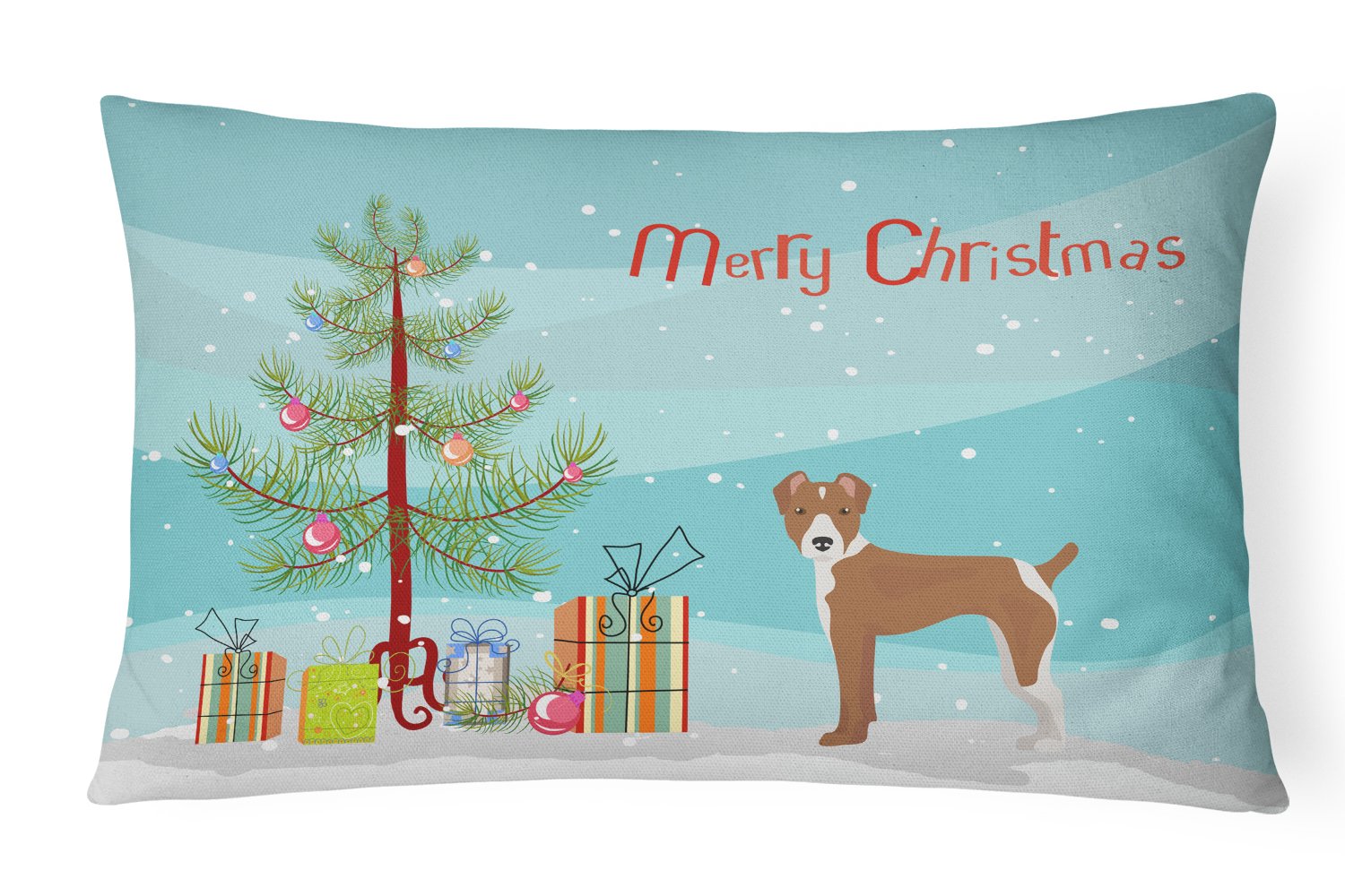 Rat Terrier Christmas Tree Canvas Fabric Decorative Pillow CK3482PW1216 by Caroline's Treasures