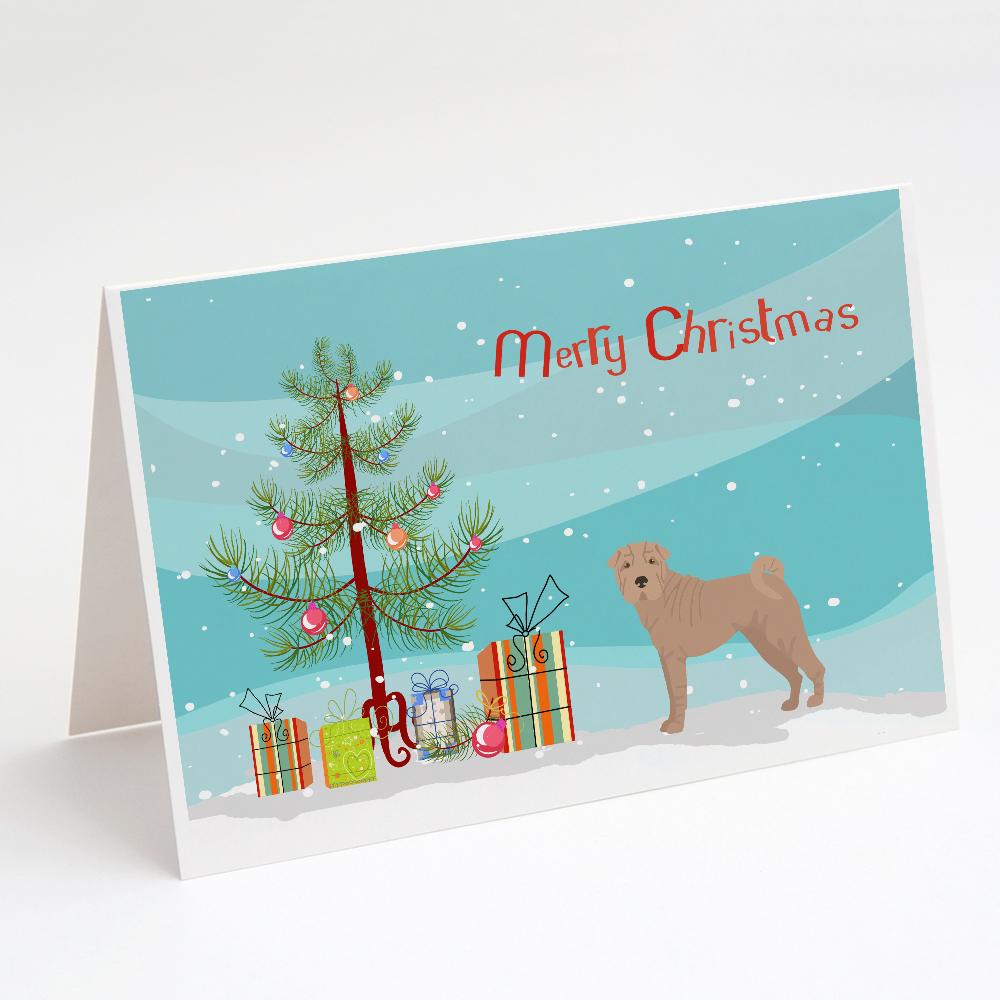 Buy this Shar Pei Christmas Tree Greeting Cards and Envelopes Pack of 8