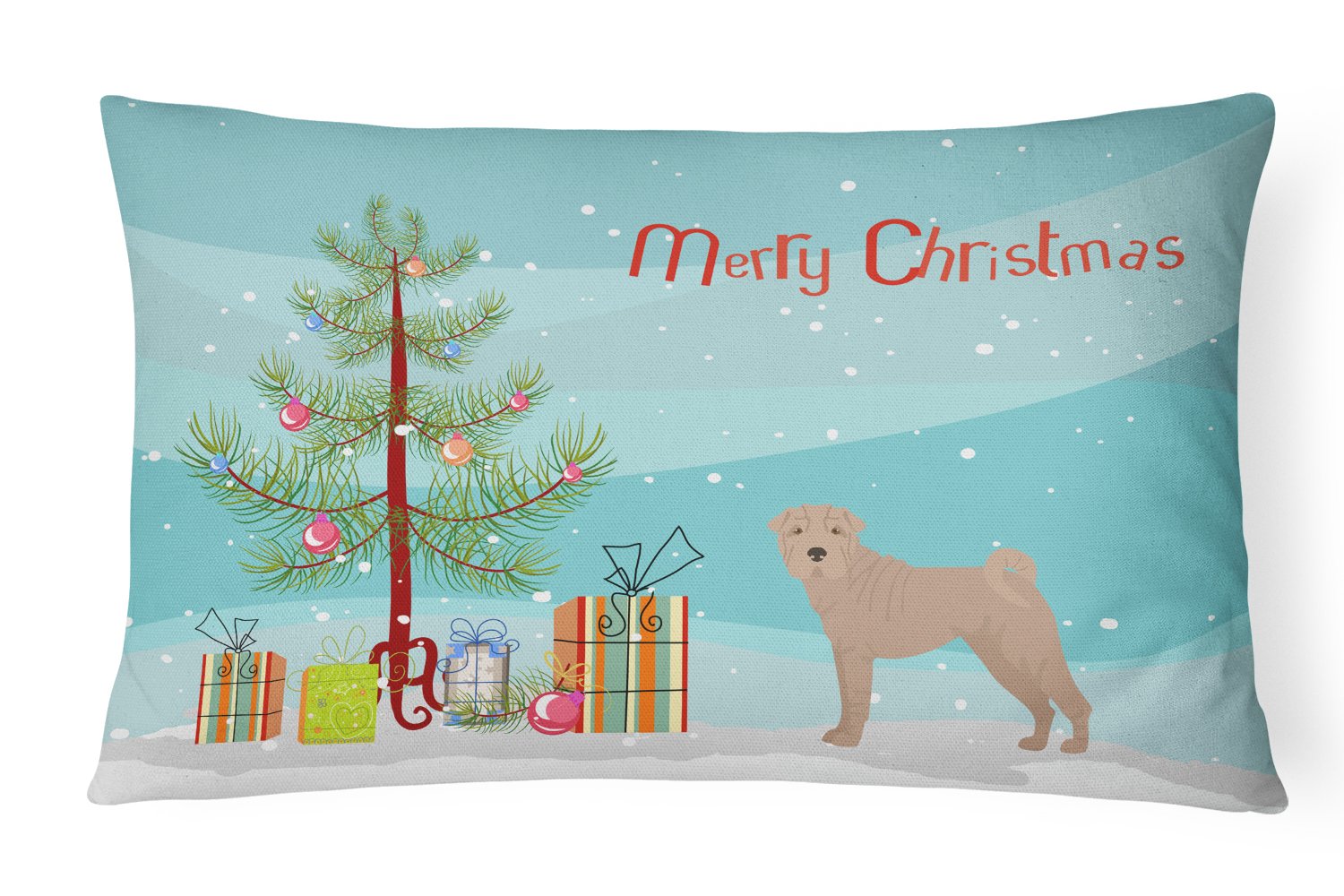 Shar Pei Christmas Tree Canvas Fabric Decorative Pillow CK3485PW1216 by Caroline's Treasures