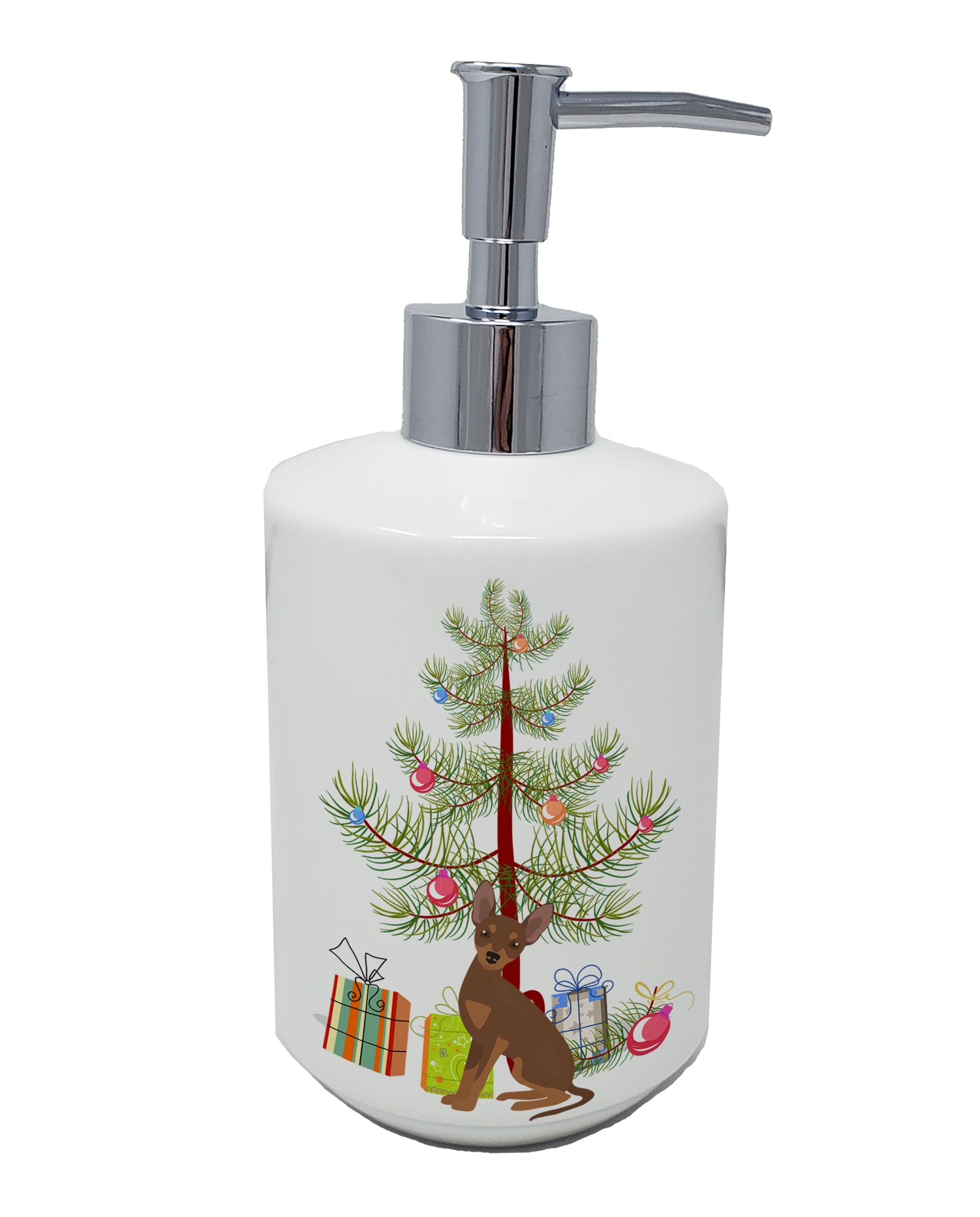 Buy this Brown Prague Ratter Christmas Tree Ceramic Soap Dispenser