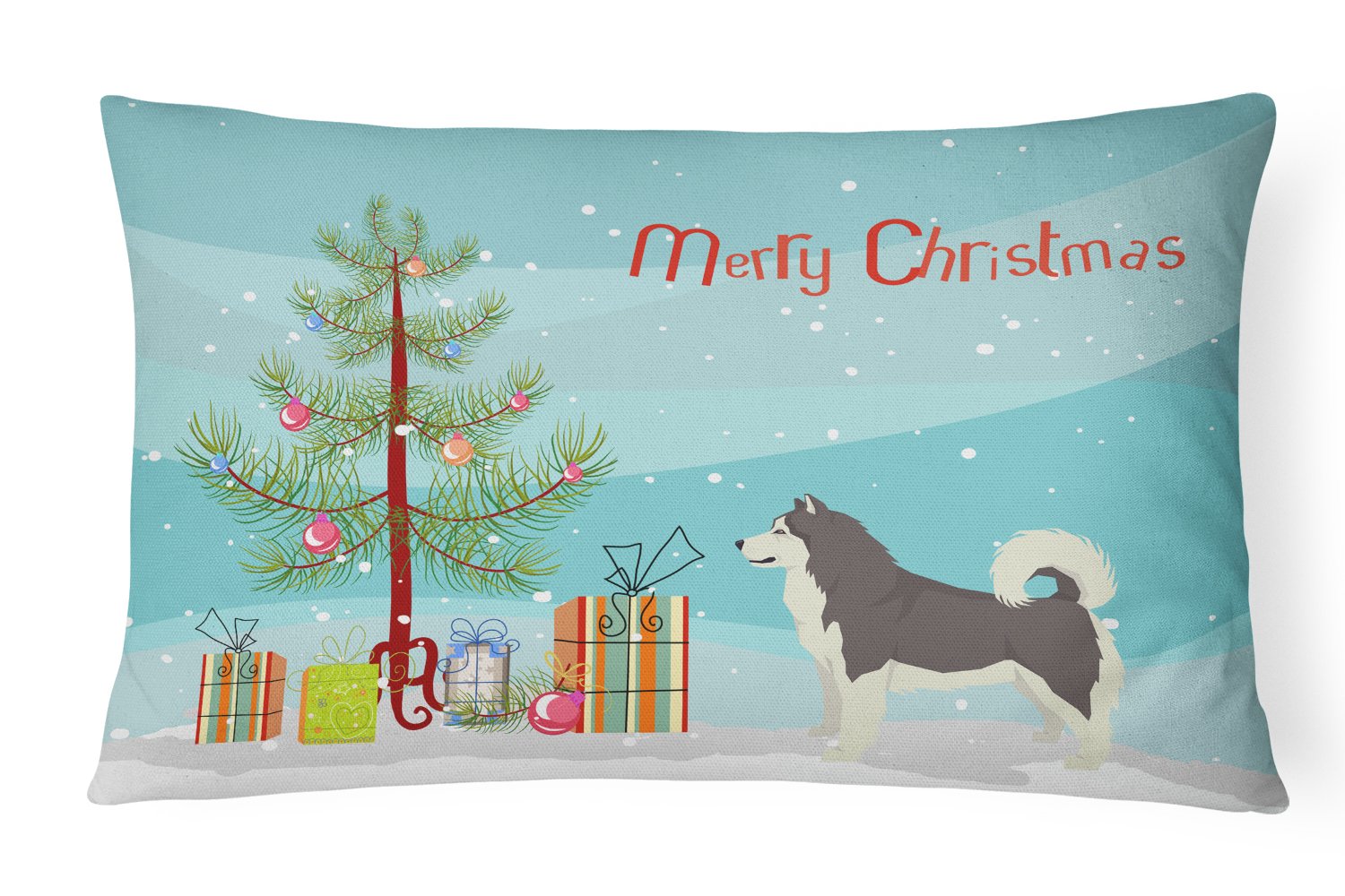 Alaskan Malamute Christmas Tree Canvas Fabric Decorative Pillow CK3513PW1216 by Caroline's Treasures