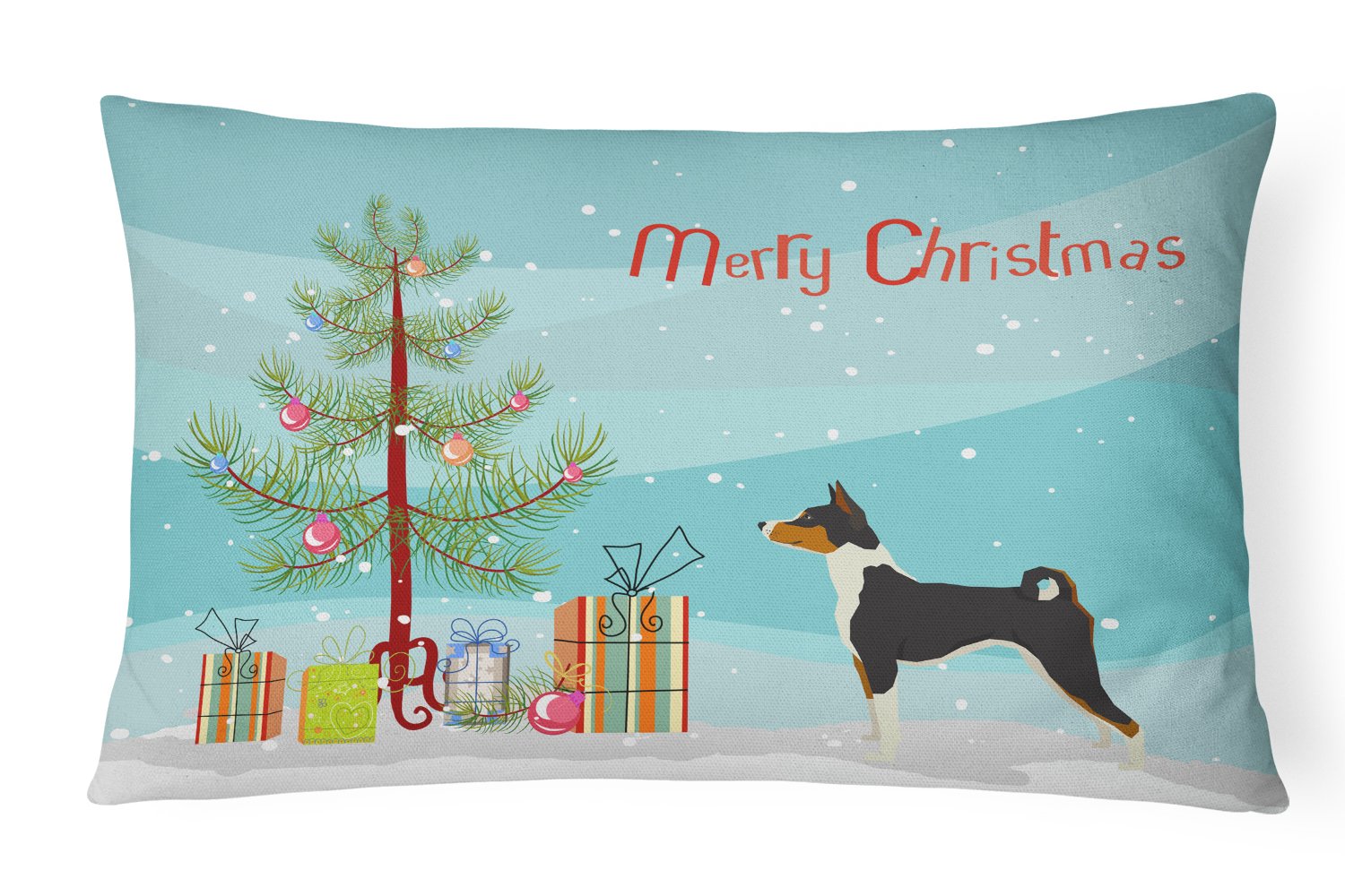 Basenji Christmas Tree Canvas Fabric Decorative Pillow CK3517PW1216 by Caroline's Treasures