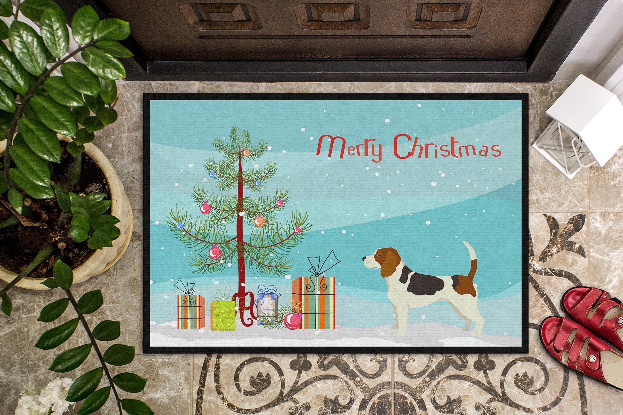 Beagle Christmas Tree Indoor or Outdoor Mat 24x36 CK3519JMAT by Caroline's Treasures