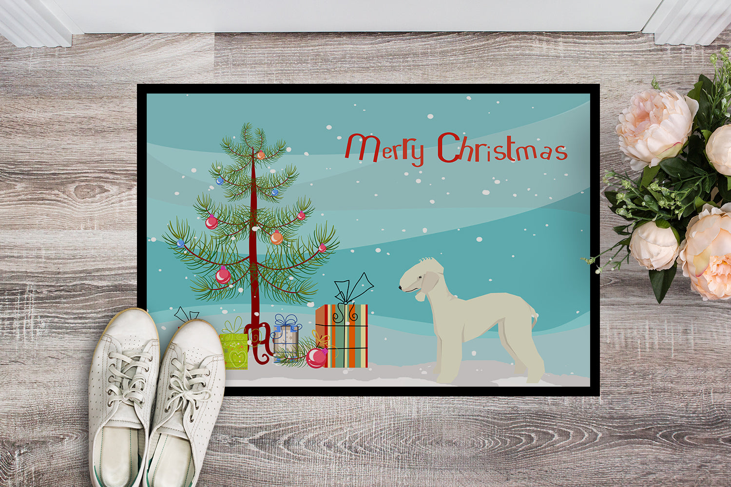 Bedlington Terrier Christmas Tree Indoor or Outdoor Mat 18x27 CK3520MAT - the-store.com