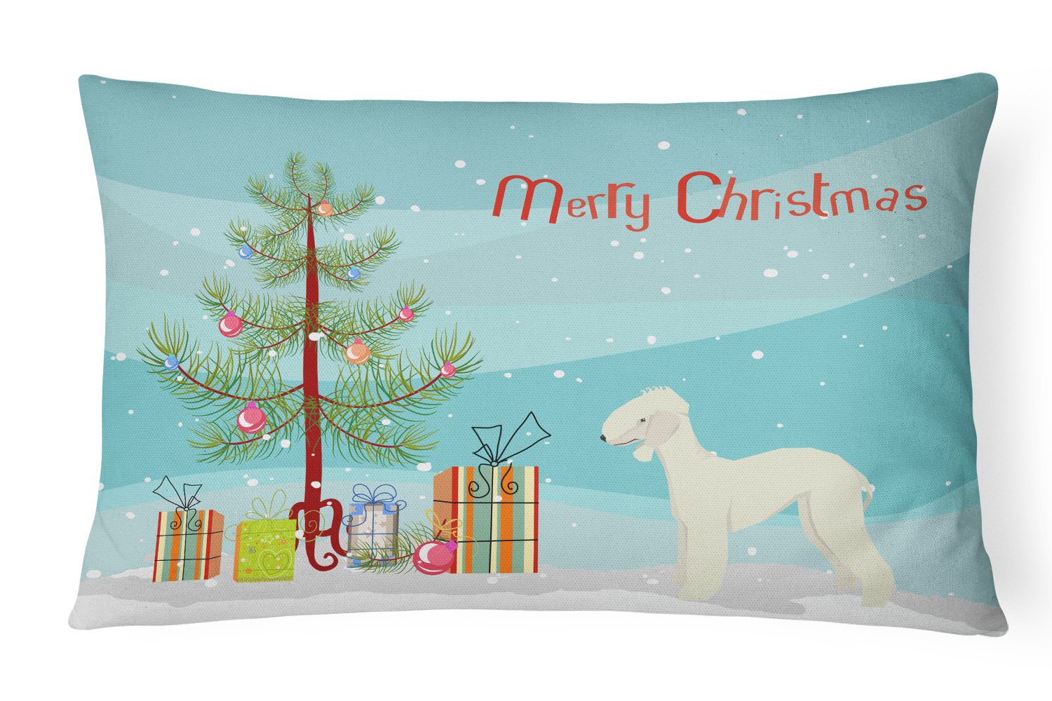 Bedlington Terrier Christmas Tree Canvas Fabric Decorative Pillow CK3520PW1216 by Caroline's Treasures