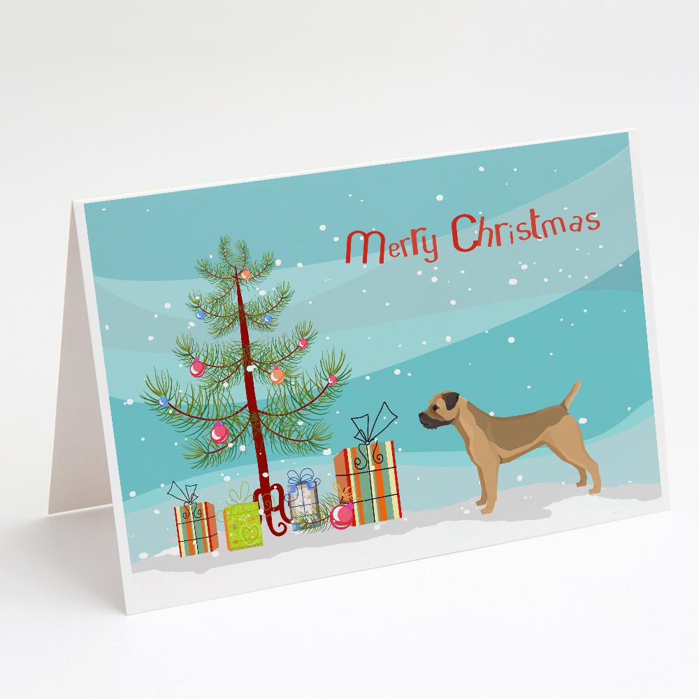 Buy this Border Terrier Christmas Tree Greeting Cards and Envelopes Pack of 8