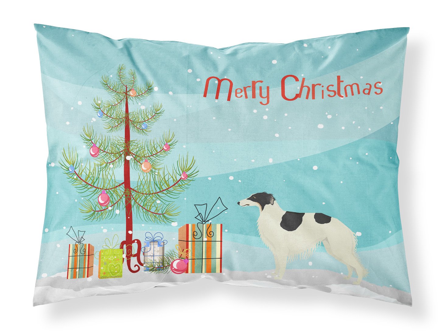 Borzoi Christmas Tree Fabric Standard Pillowcase CK3524PILLOWCASE by Caroline's Treasures