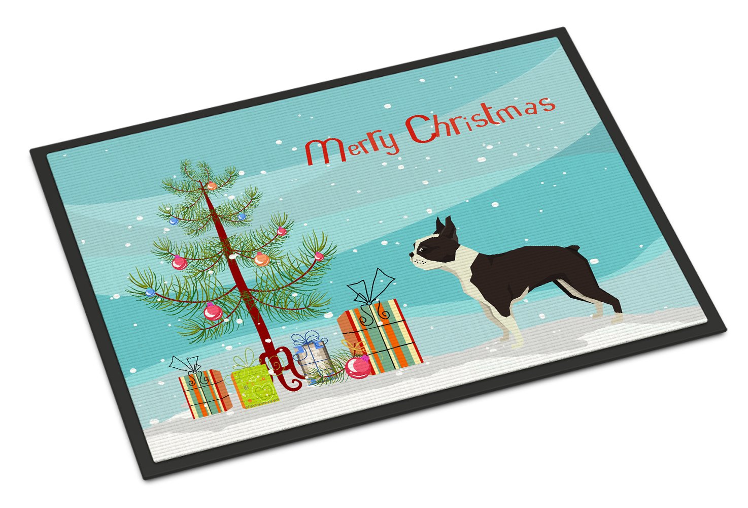 Boston Terrier Christmas Tree Indoor or Outdoor Mat 24x36 CK3525JMAT by Caroline's Treasures