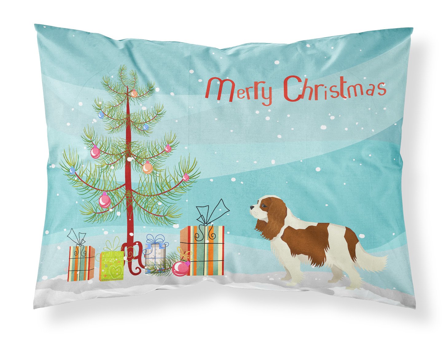 Cavalier Spaniel Christmas Tree Fabric Standard Pillowcase CK3529PILLOWCASE by Caroline's Treasures