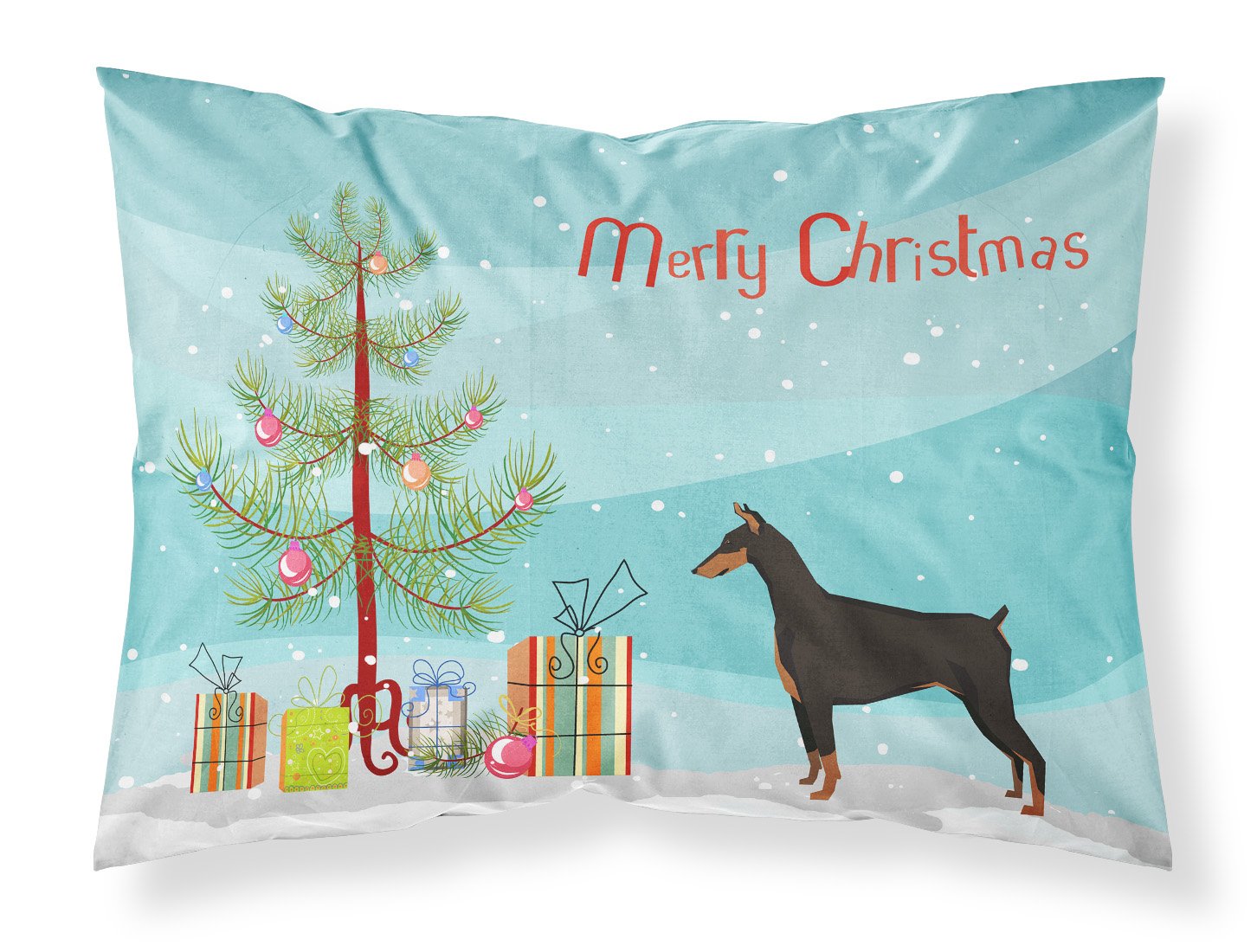 Doberman Pinscher Christmas Tree Fabric Standard Pillowcase CK3535PILLOWCASE by Caroline's Treasures