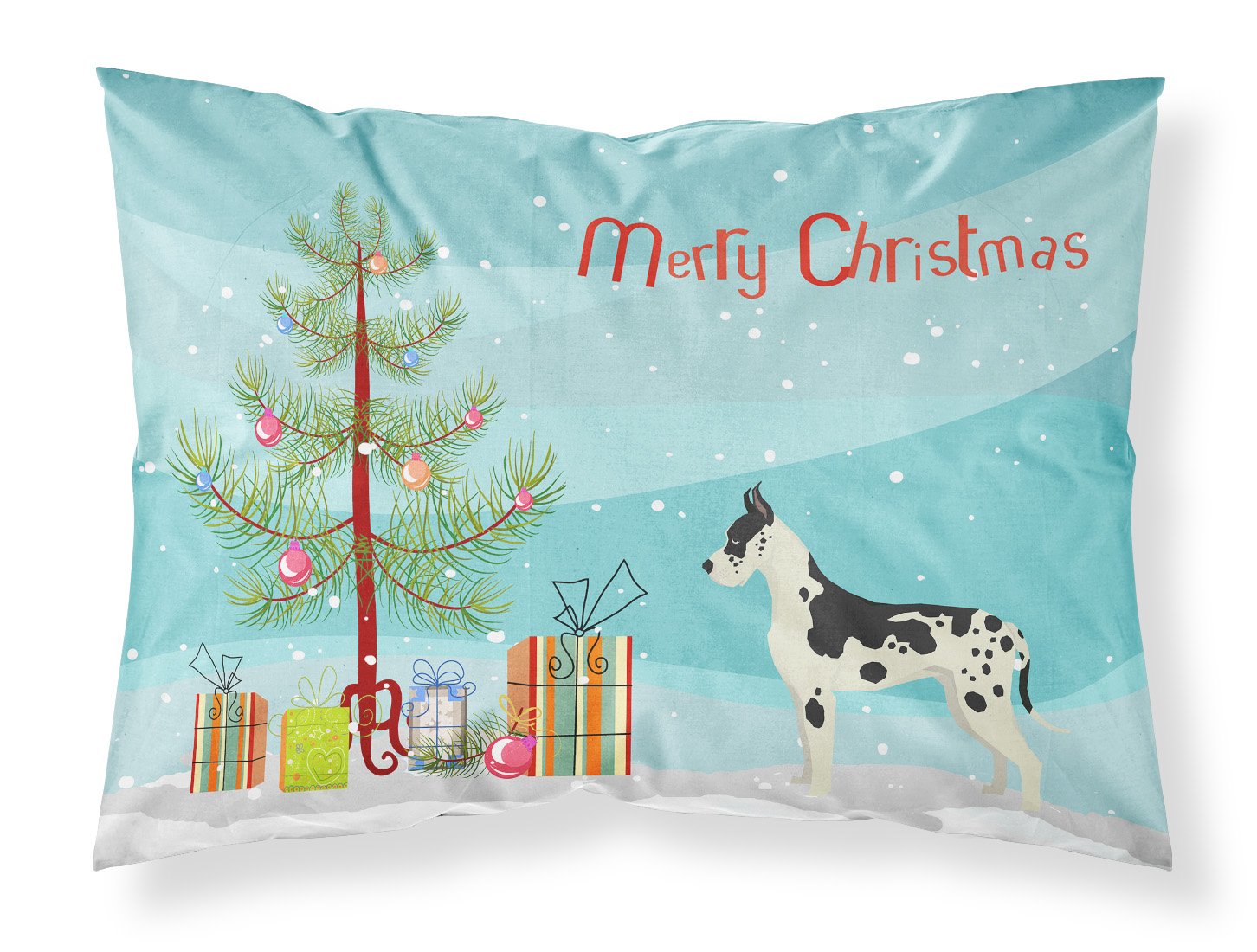 Great Dane Christmas Tree Fabric Standard Pillowcase CK3542PILLOWCASE by Caroline's Treasures