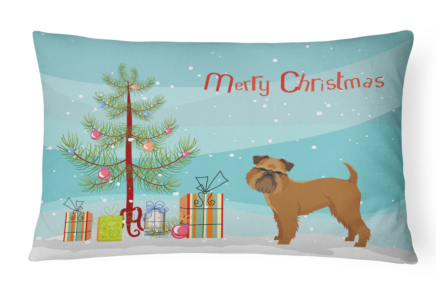 Brussels Griffon Christmas Tree Canvas Fabric Decorative Pillow CK3544PW1216 by Caroline's Treasures