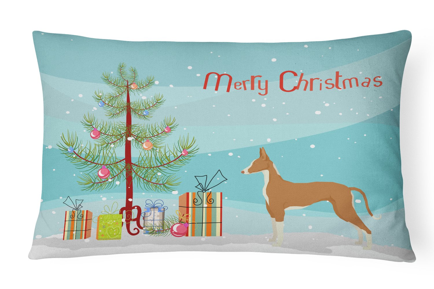 Ibizan Hound Christmas Tree Canvas Fabric Decorative Pillow CK3545PW1216 by Caroline's Treasures