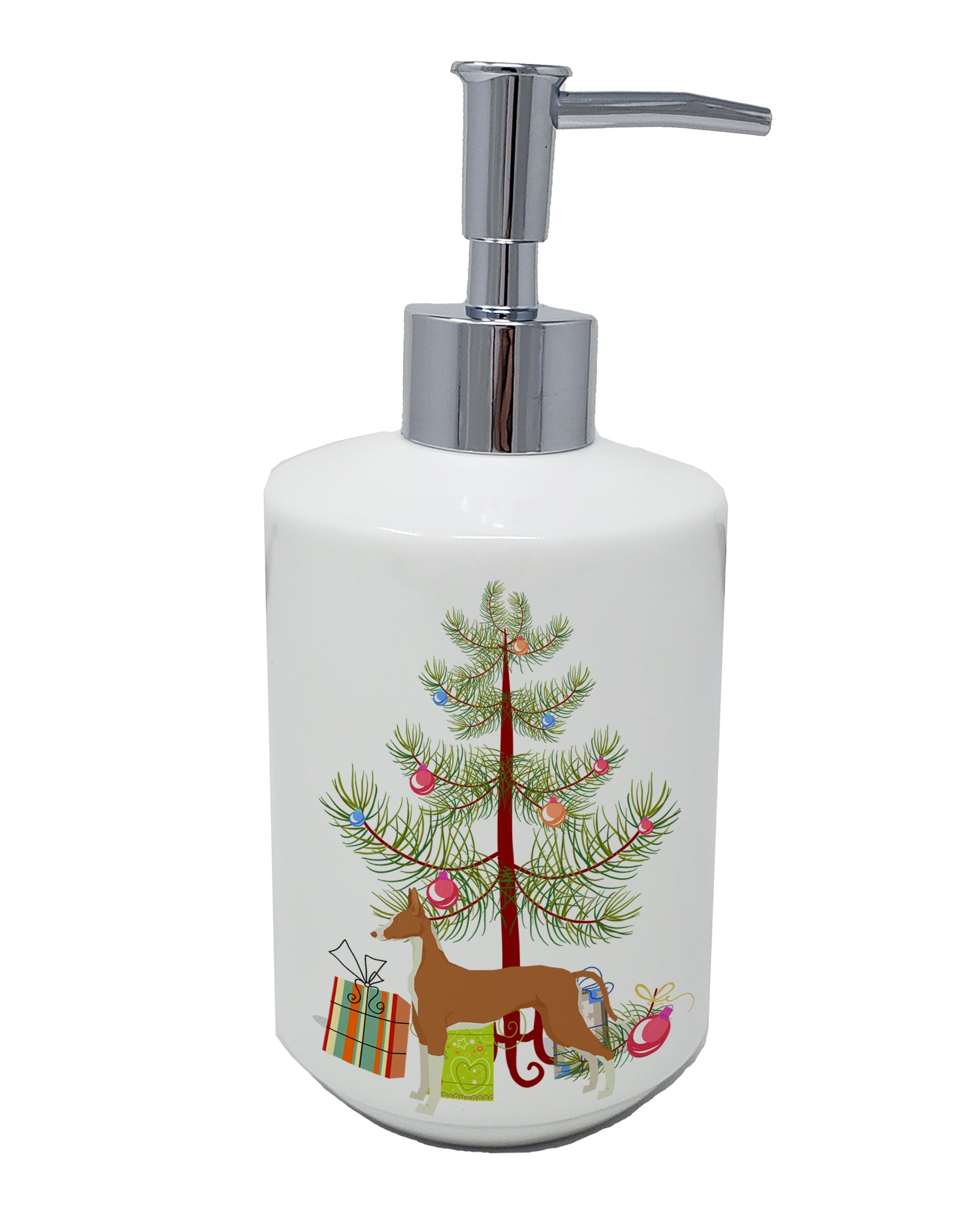 Buy this Ibizan Hound Christmas Tree Ceramic Soap Dispenser