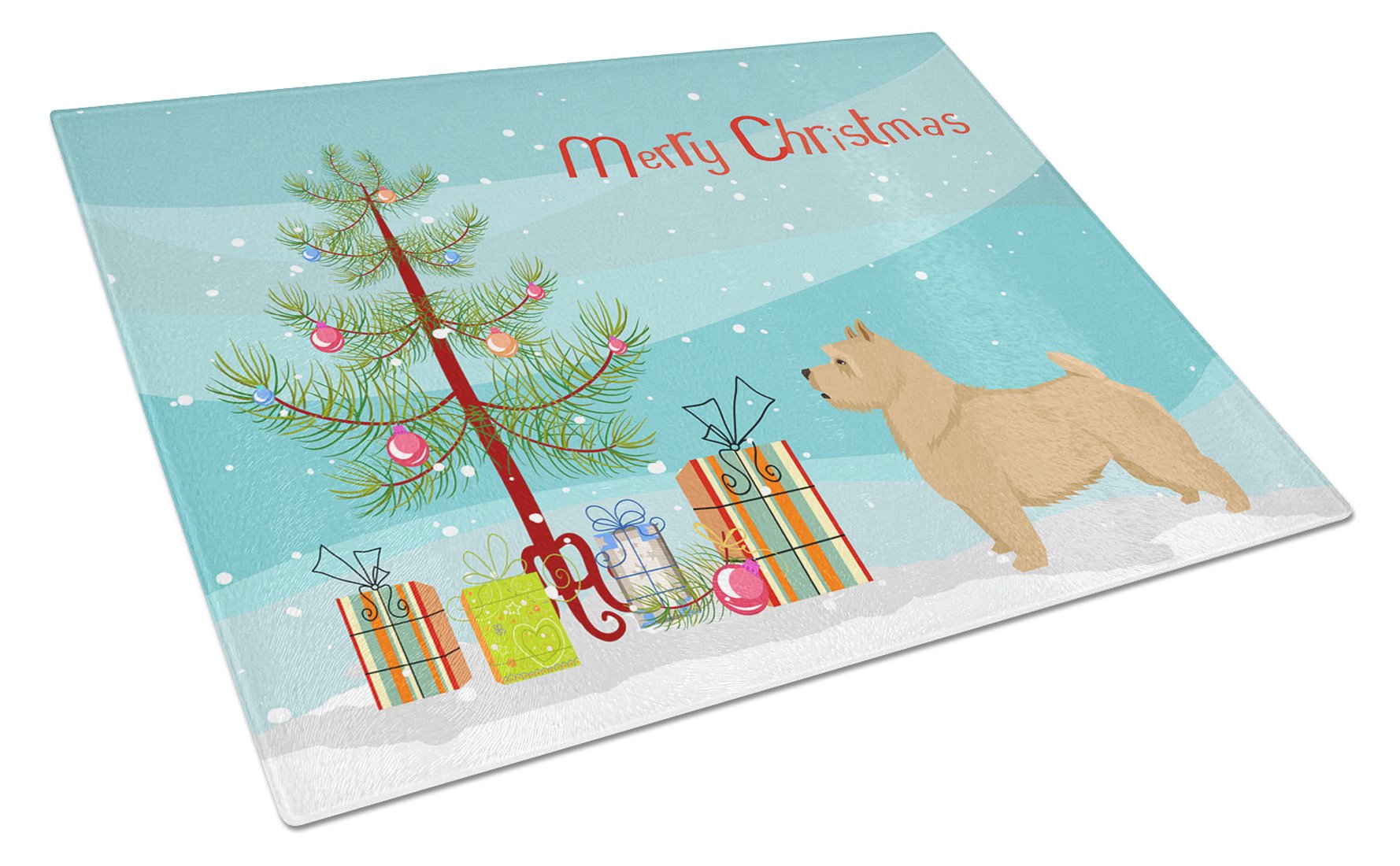 Norwich Terrier Christmas Tree Glass Cutting Board Large CK3551LCB by Caroline's Treasures