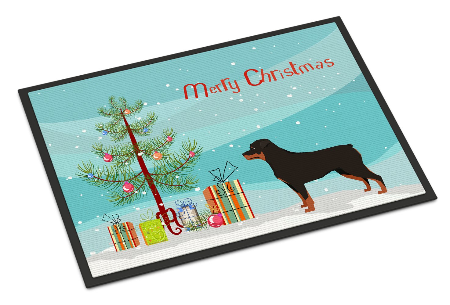 Rottweiler Christmas Tree Indoor or Outdoor Mat 24x36 CK3558JMAT by Caroline's Treasures
