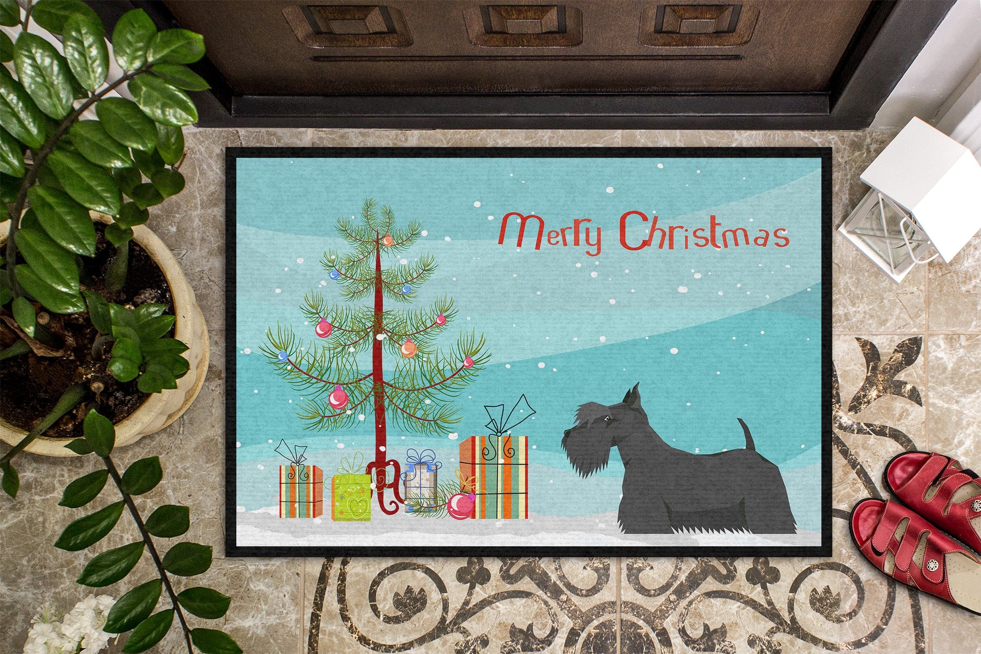 Scottish Terrier Christmas Tree Indoor or Outdoor Mat 24x36 CK3560JMAT by Caroline's Treasures