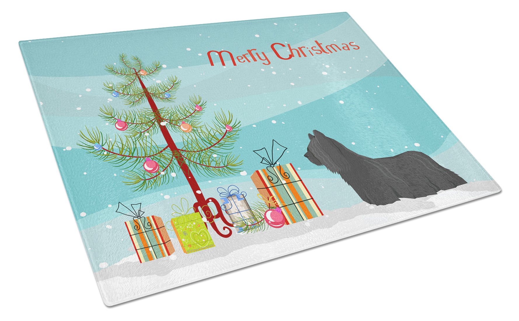 Skye Terrier Christmas Tree Glass Cutting Board Large CK3564LCB by Caroline's Treasures