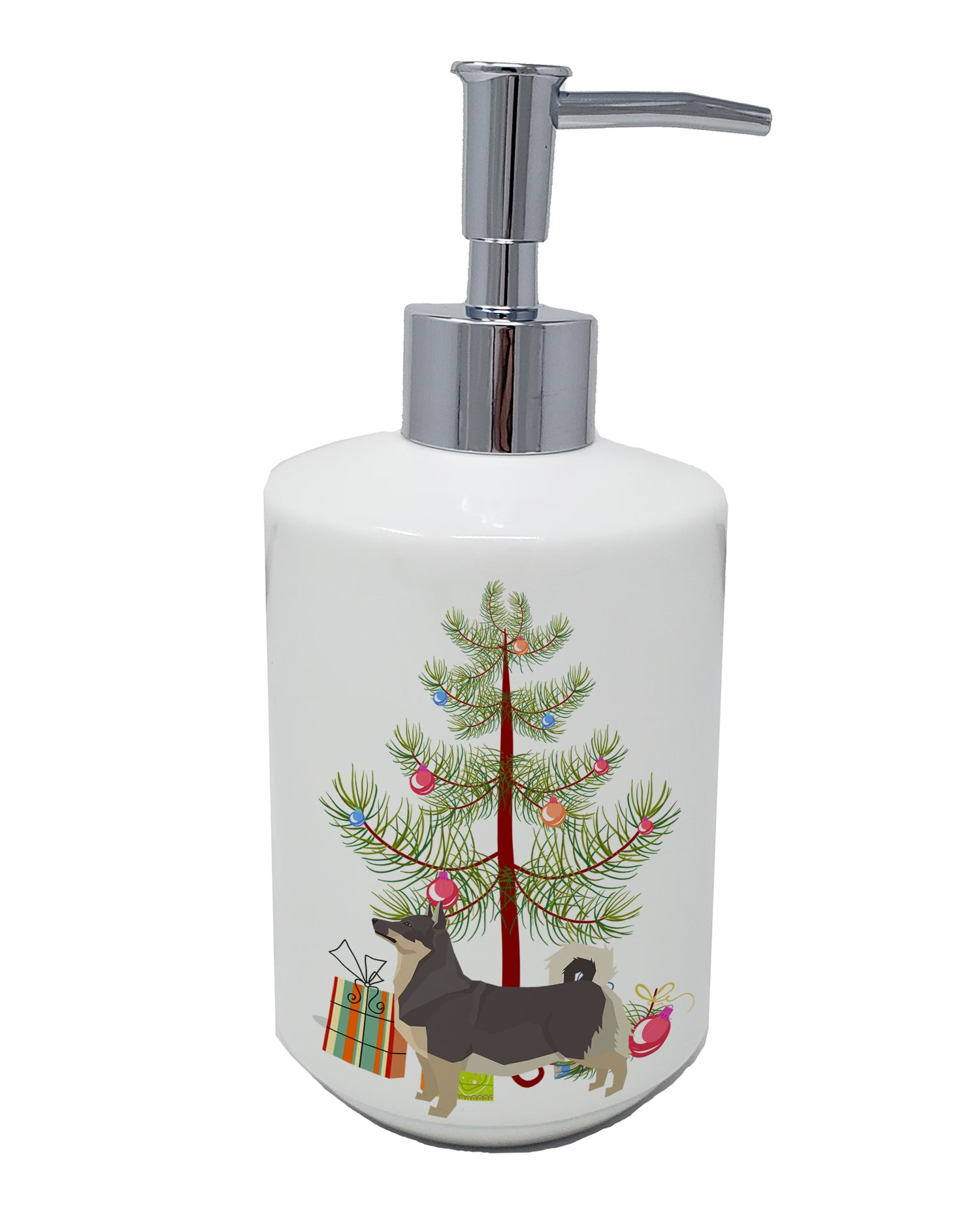Buy this Swedish Vallhund Christmas Tree Ceramic Soap Dispenser