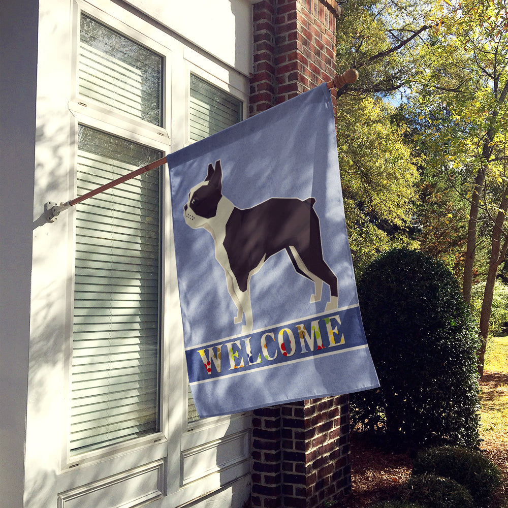 Boston Terrier Welcome Flag Canvas House Size CK3584CHF