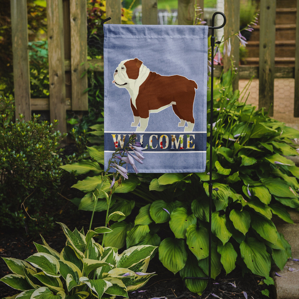 English Bulldog Welcome Flag Garden Size CK3595GF