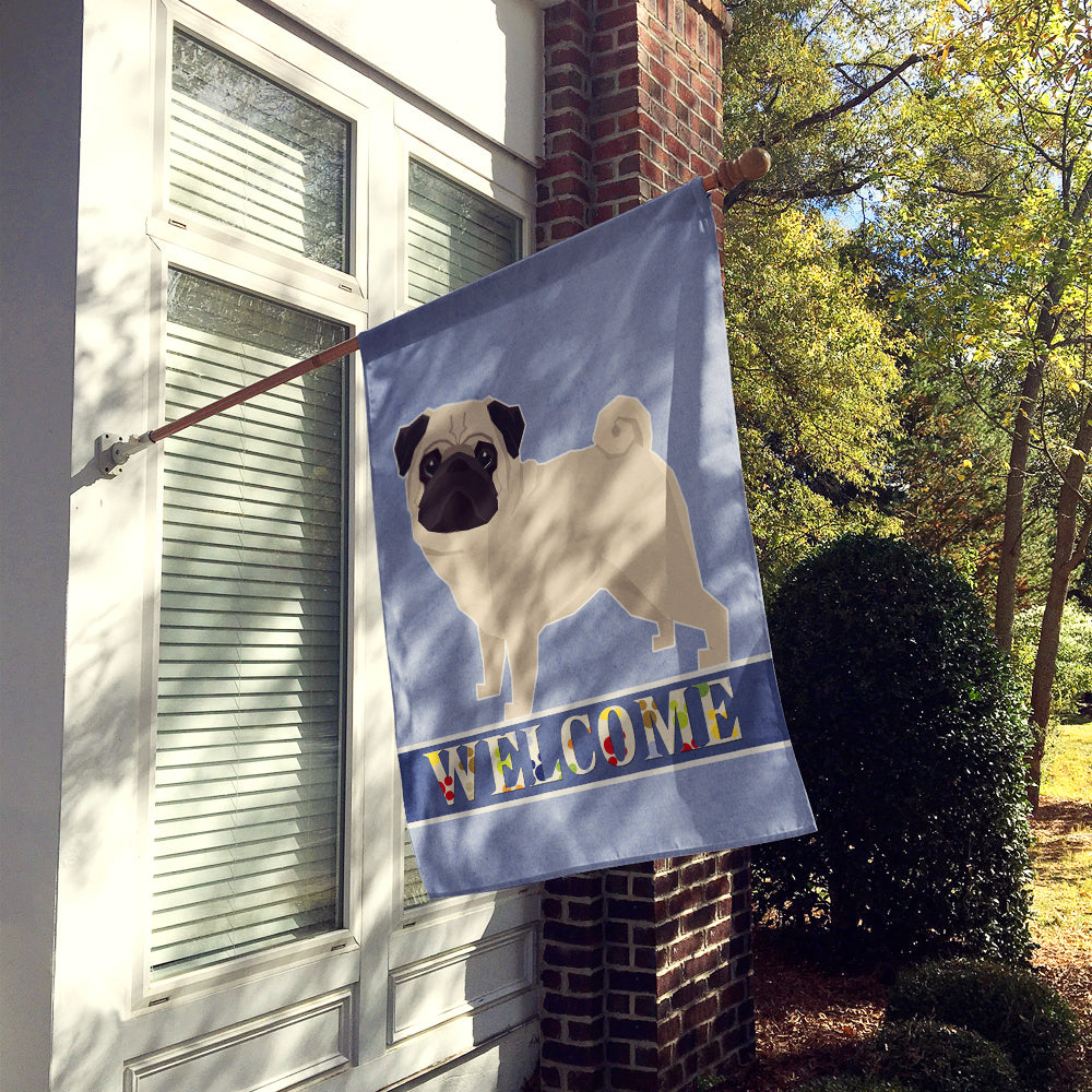 Pug Welcome Flag Canvas House Size CK3616CHF