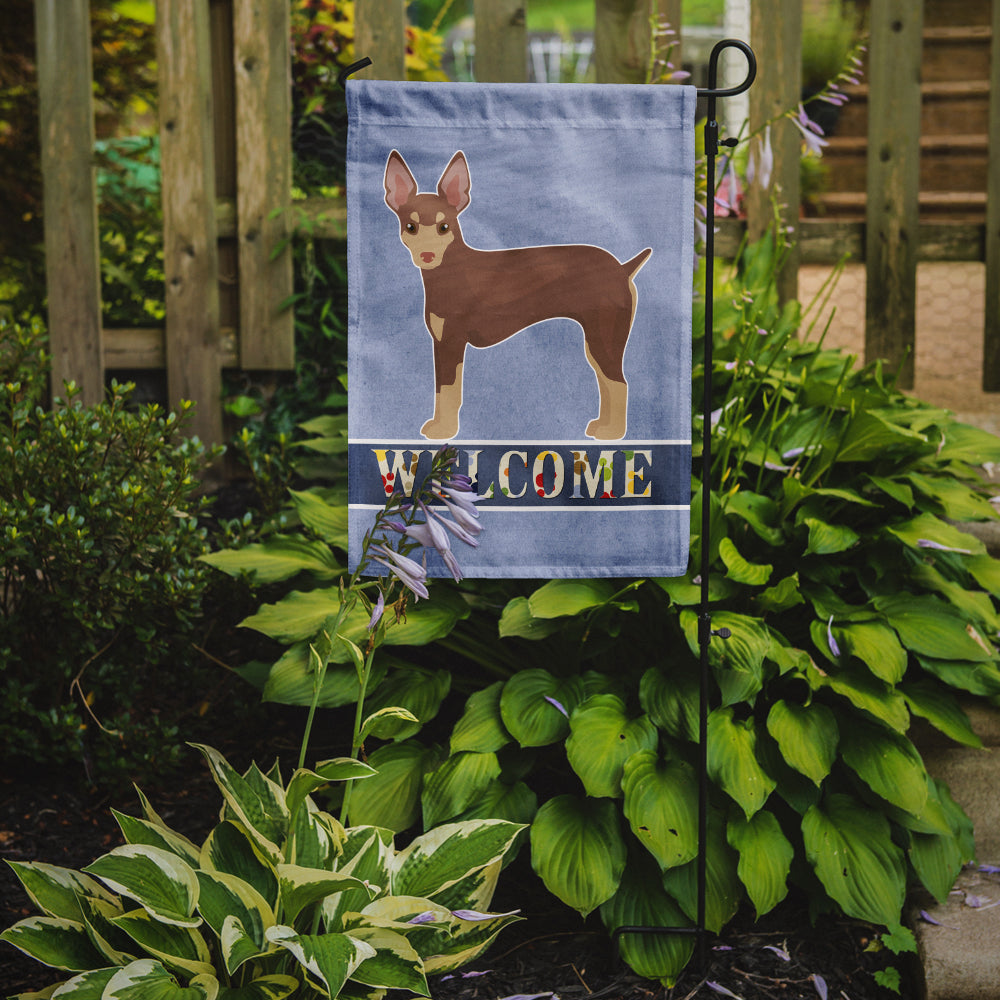 Miniature Fox Terrier Welcome Flag Garden Size CK3666GF