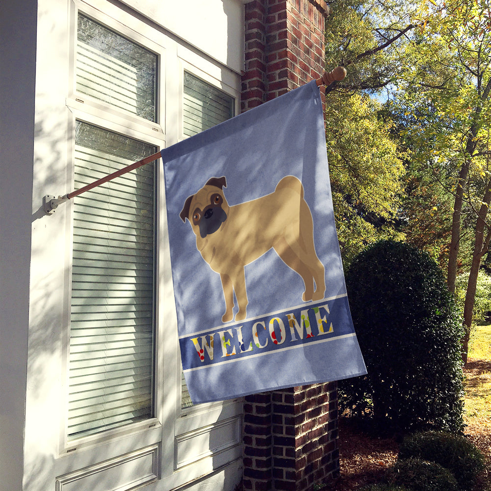 Pug Welcome Flag Canvas House Size CK3673CHF