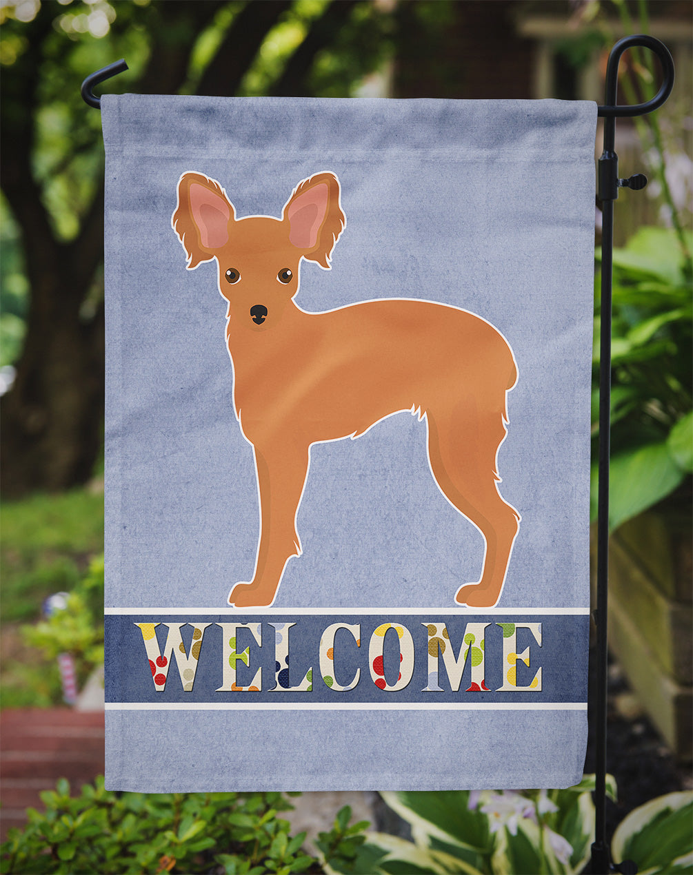 Russkiy Toy or Russian Toy Terrier Welcome Flag Garden Size CK3676GF