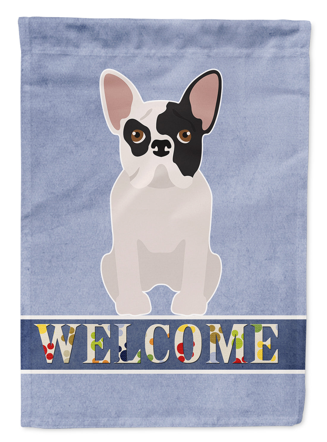 Black and White French Bulldog Welcome Flag Garden Size CK3692GF