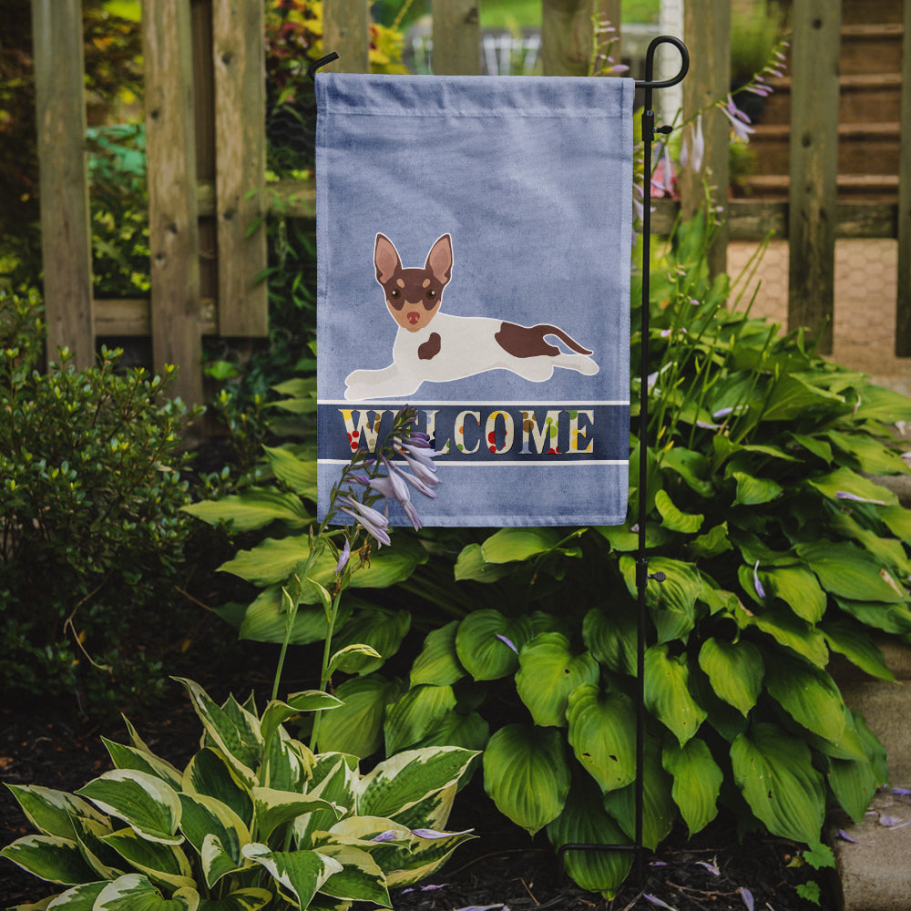 Toy Fox Terrier Welcome Flag Garden Size CK3703GF