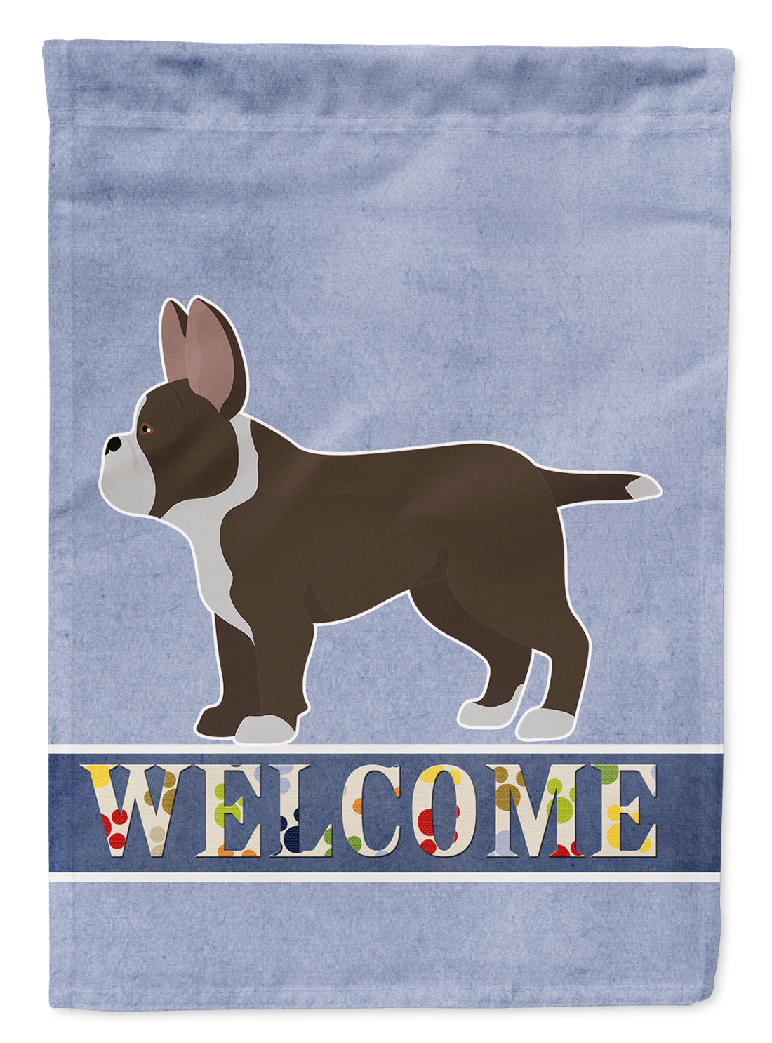 Black French Bulldog Pit Bull Mix Welcome Flag Canvas House Size CK3735CHF