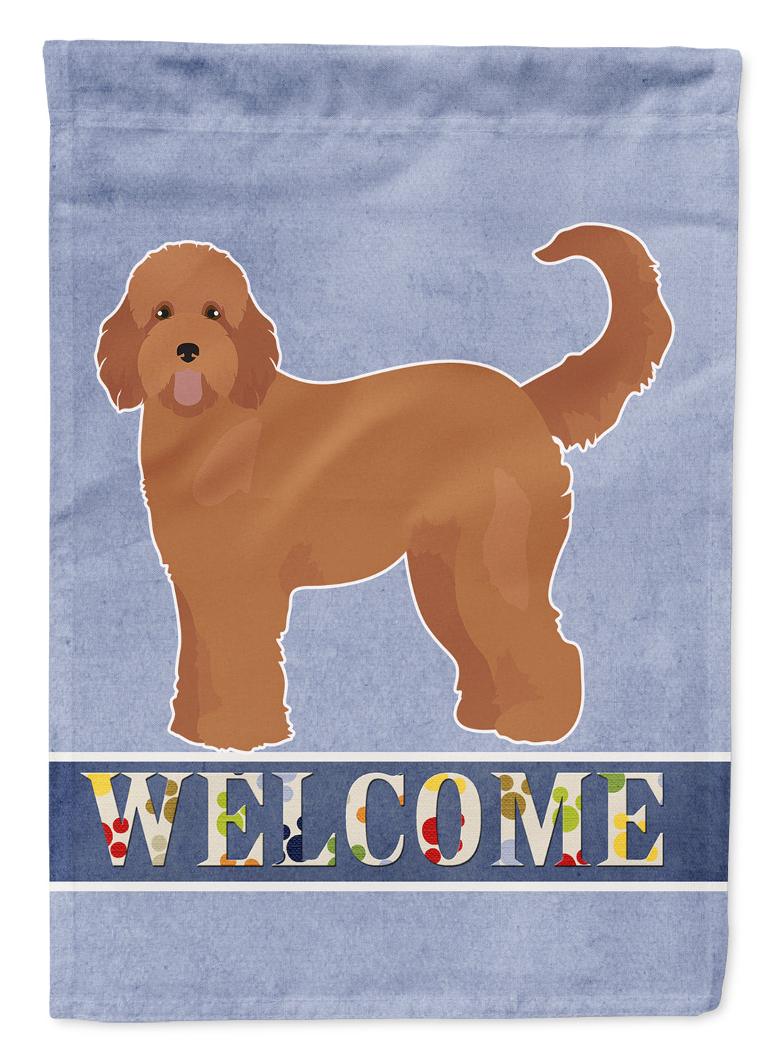 Tan Goldendoodle Welcome Flag Canvas House Size CK3745CHF