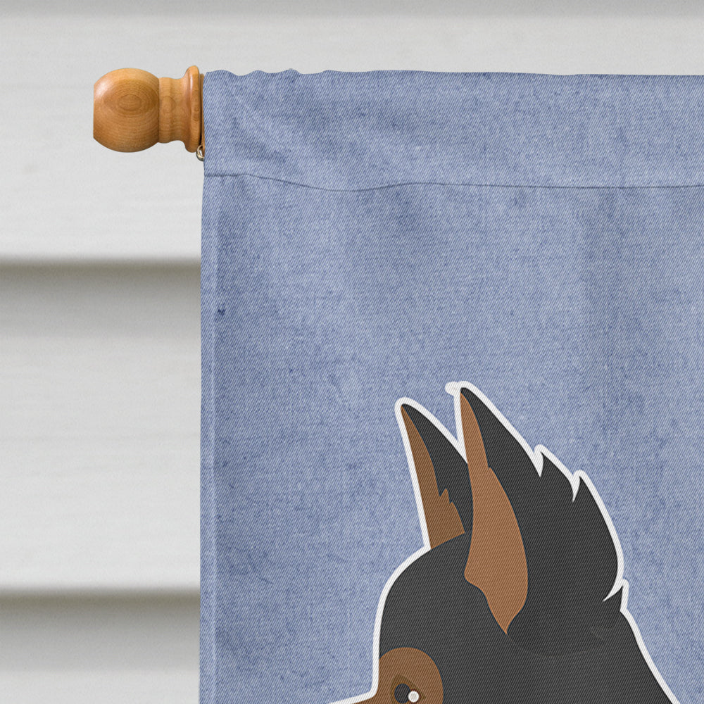 Black and Tan Pomchi Welcome Flag Canvas House Size CK3765CHF
