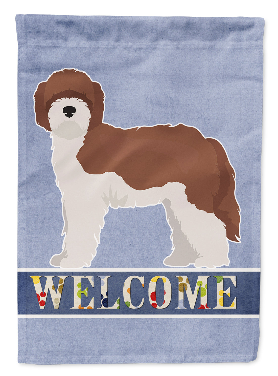 Sheepadoodle Welcome Flag Canvas House Size CK3773CHF