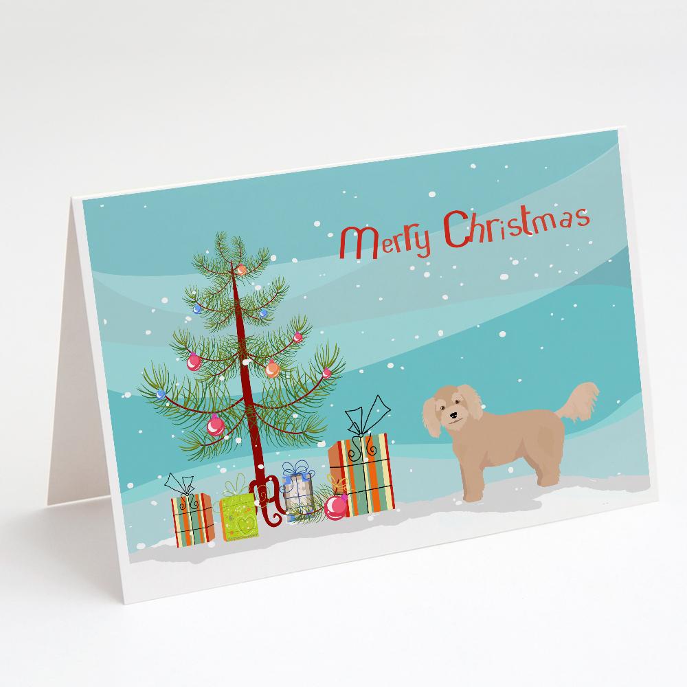 Buy this Bichpoo Christmas Tree Greeting Cards and Envelopes Pack of 8