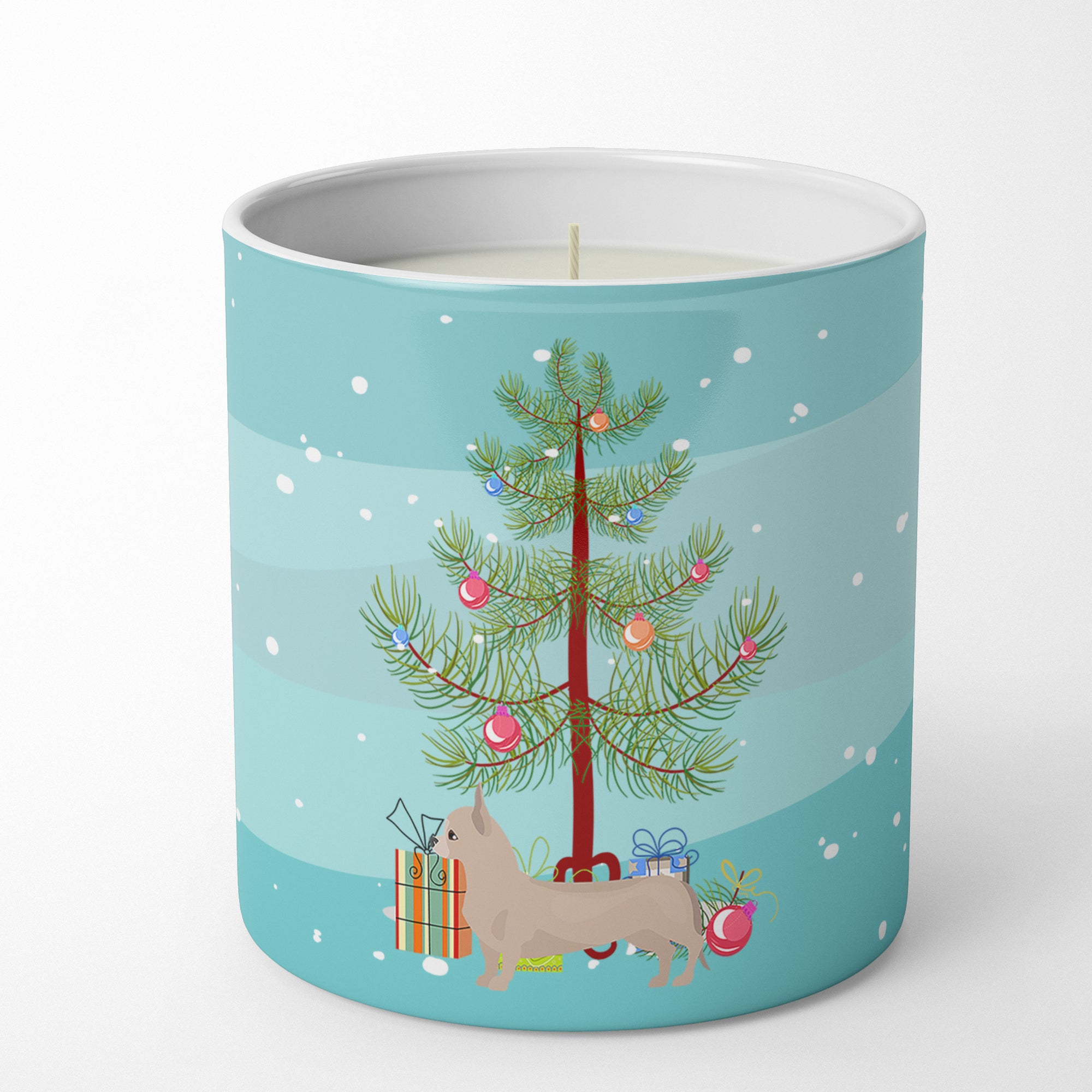 Buy this Tan Chiweenie Christmas Tree 10 oz Decorative Soy Candle
