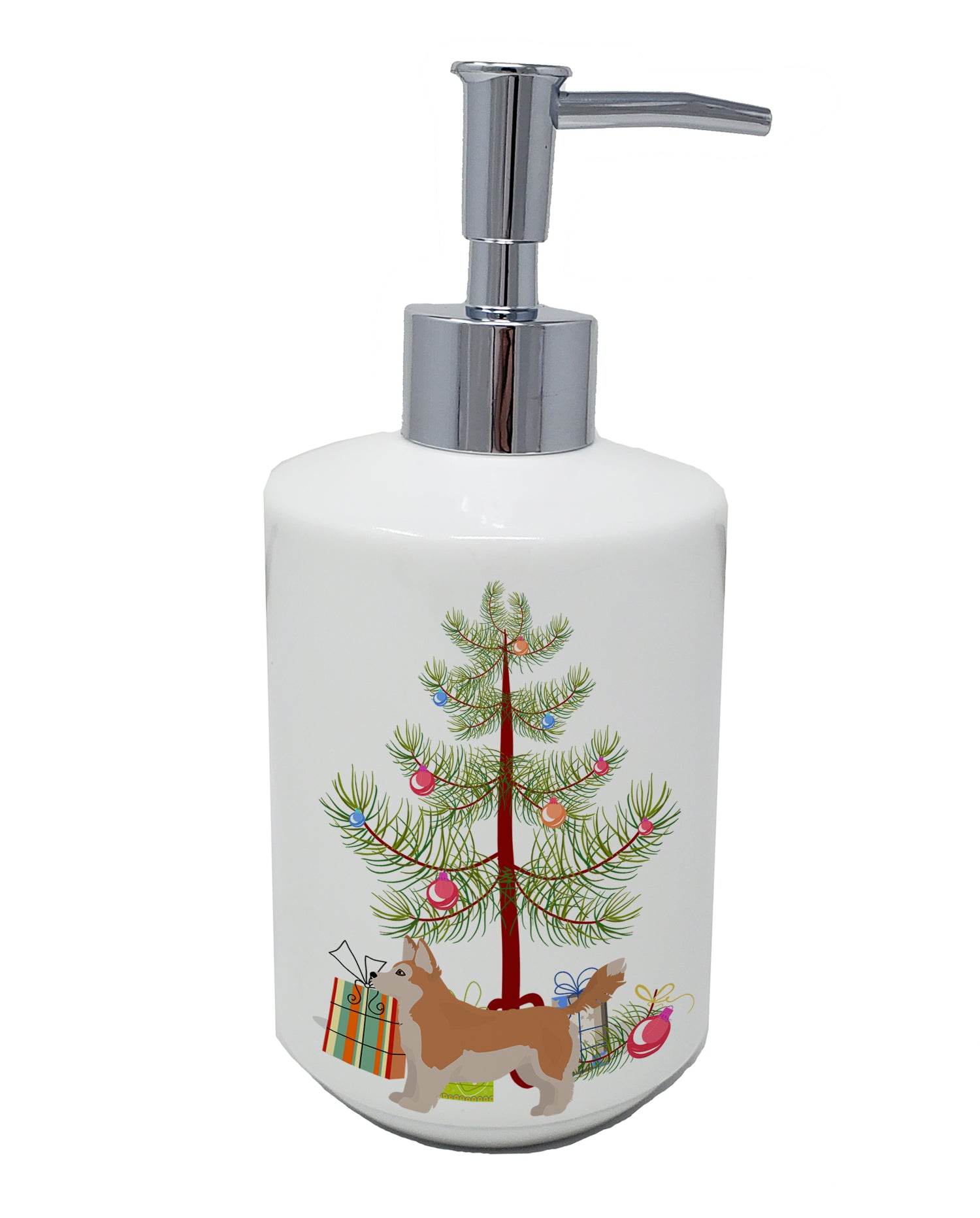 Buy this Corgi Husky Mix Christmas Tree Ceramic Soap Dispenser