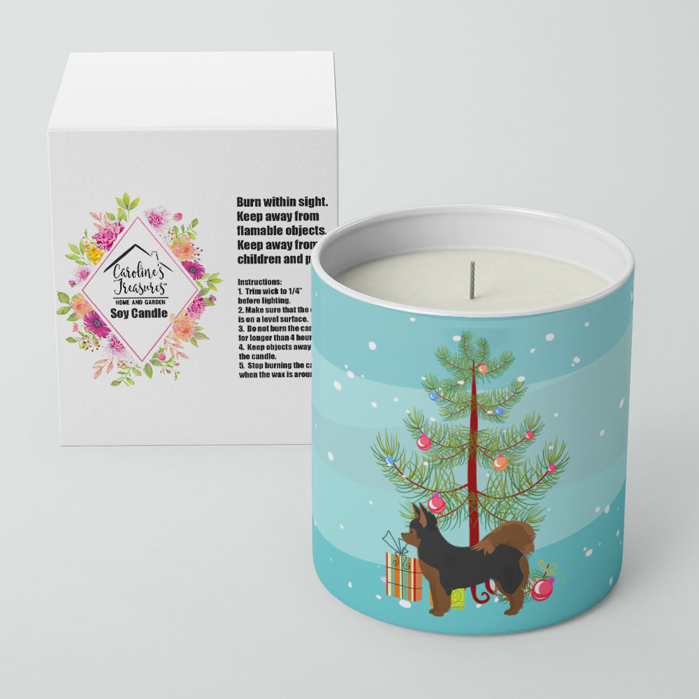 Black and Tan Pomchi Christmas Tree 10 oz Decorative Soy Candle - the-store.com