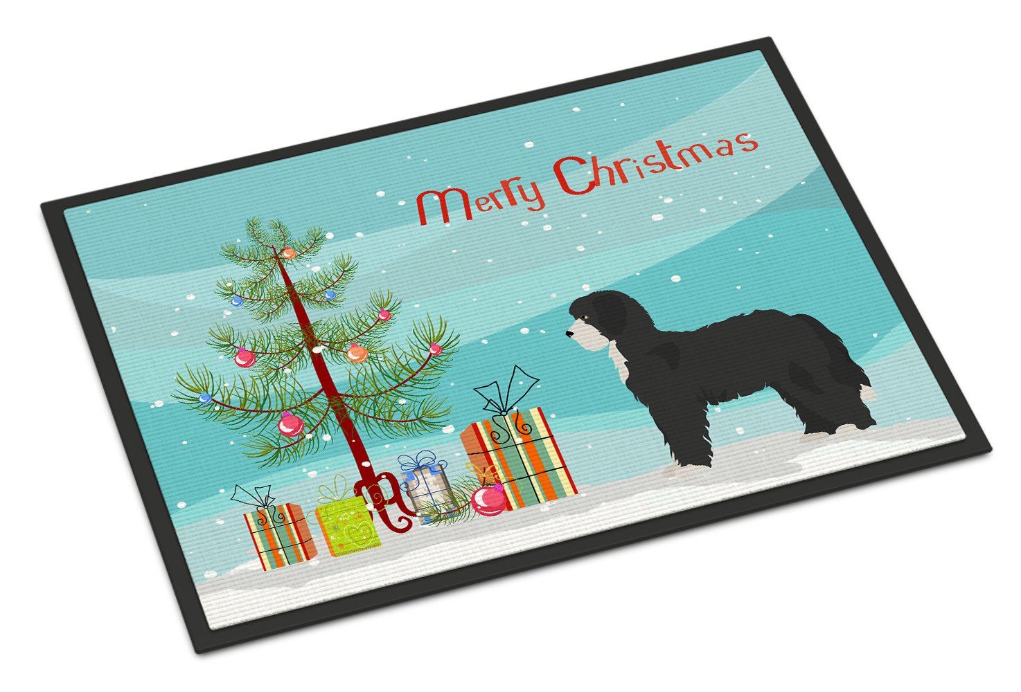Black Sheepadoodle Christmas Tree Indoor or Outdoor Mat 24x36 CK3868JMAT by Caroline's Treasures