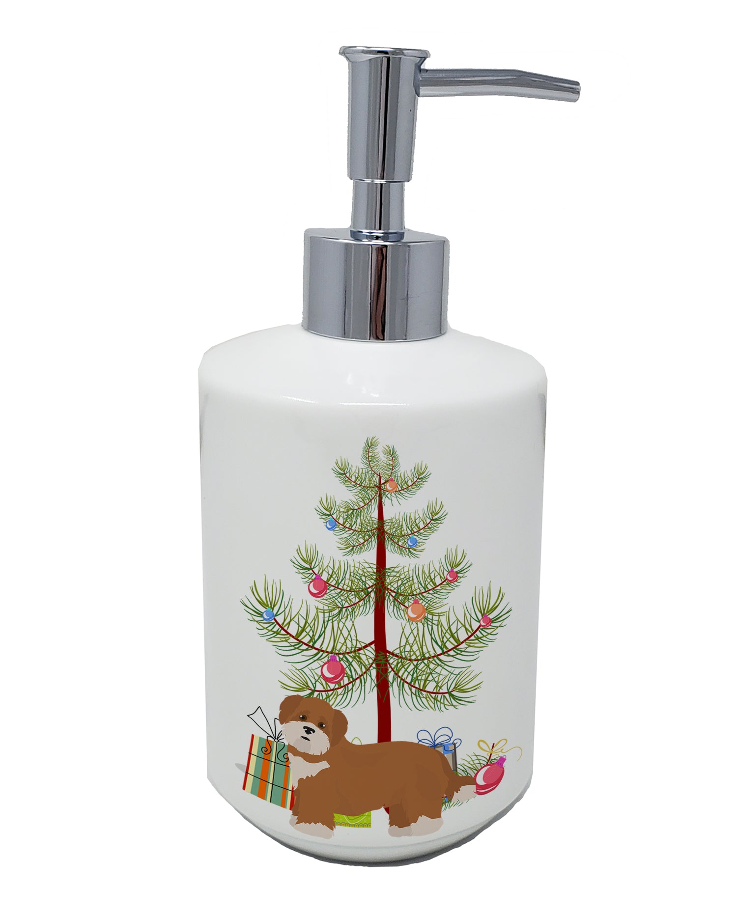 Buy this Shorkie #2 Christmas Tree Ceramic Soap Dispenser