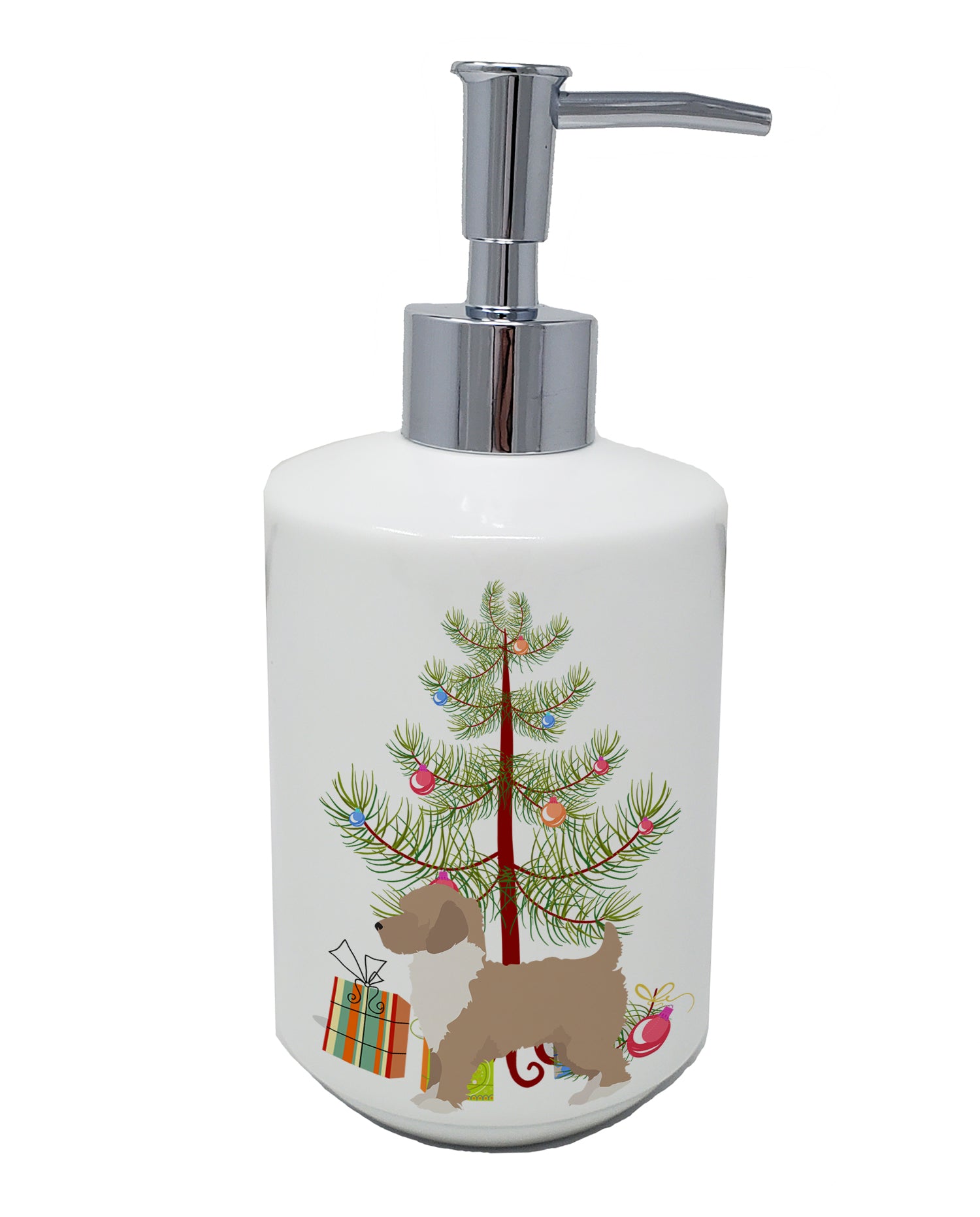 Buy this Yorkiepoo #2 Christmas Tree Ceramic Soap Dispenser