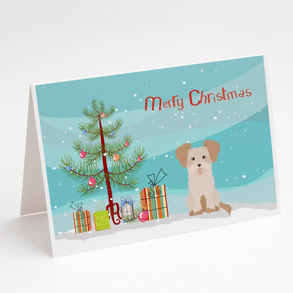 Buy this Morkie #3 Christmas Tree Greeting Cards and Envelopes Pack of 8