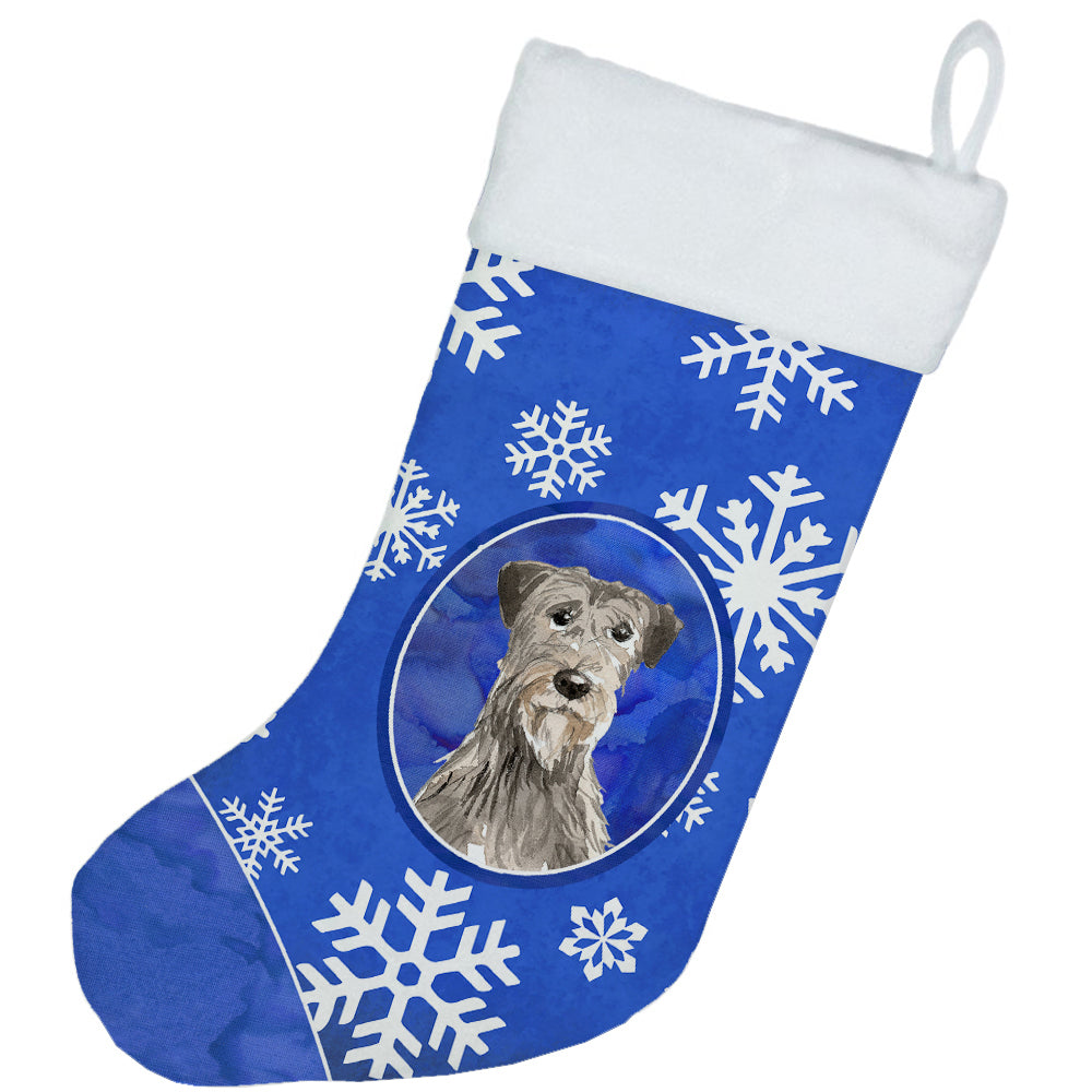 Irish Wolfhound Winter Snowflakes Christmas Stocking CK3914CS