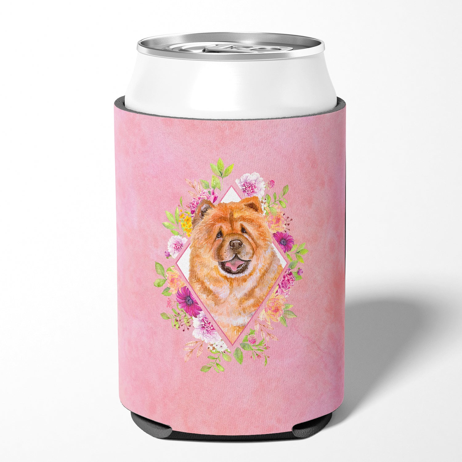 Chow Chow #1 Pink Flowers Can or Bottle Hugger CK4131CC