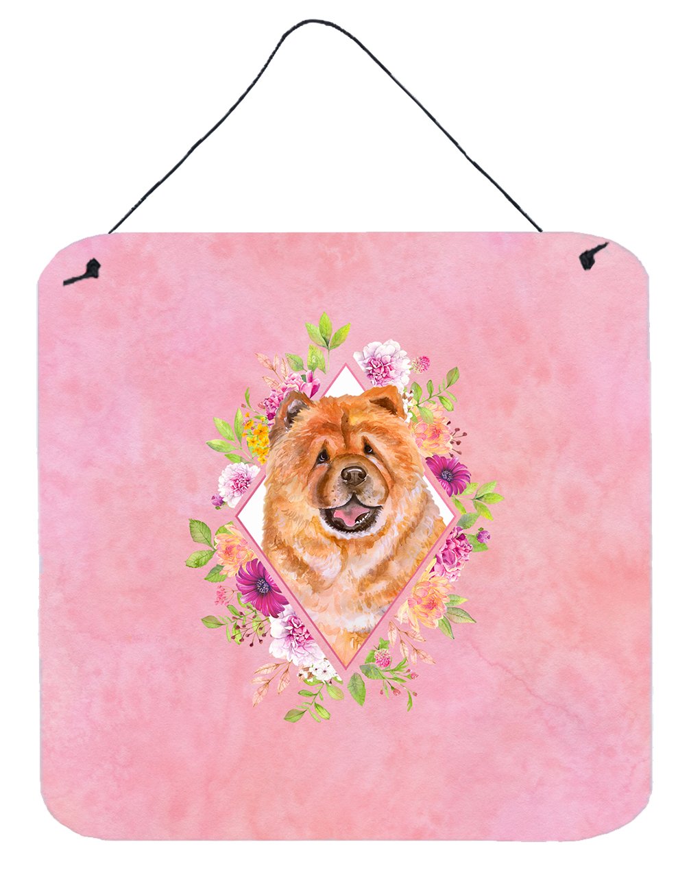 Chow Chow #1 Pink Flowers Wall or Door Hanging Prints CK4131DS66 by Caroline's Treasures