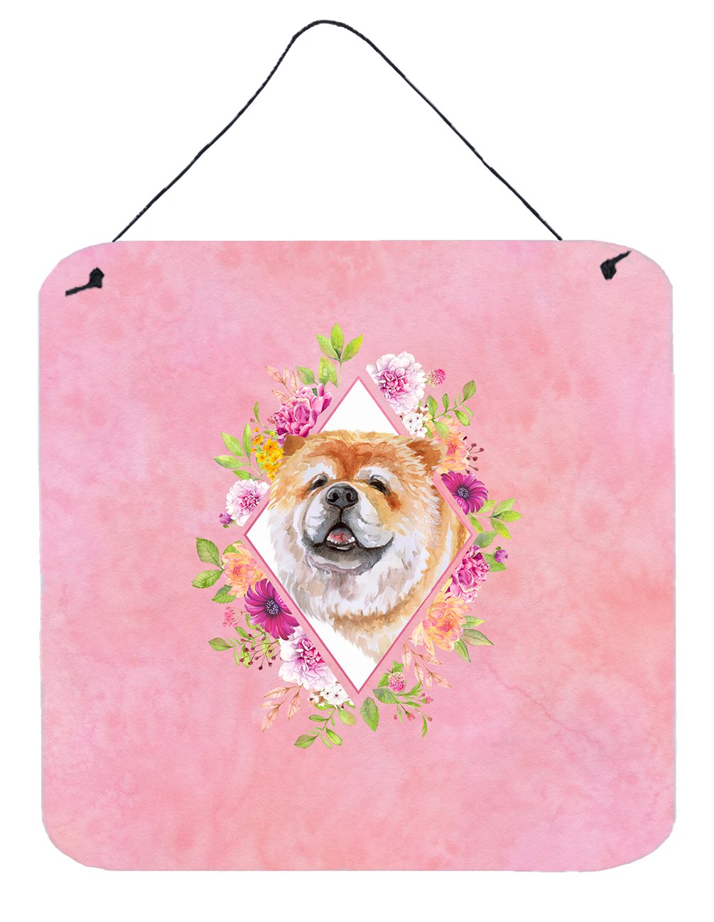 Chow Chow #2 Pink Flowers Wall or Door Hanging Prints CK4132DS66 by Caroline's Treasures