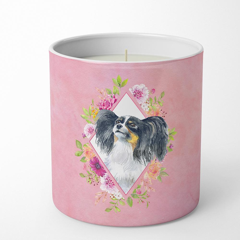 Papillon Pink Flowers 10 oz Decorative Soy Candle CK4165CDL by Caroline's Treasures