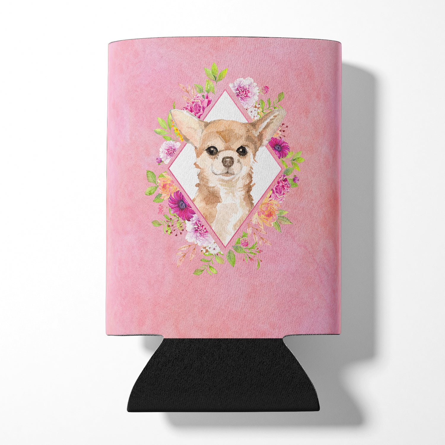 Chihuahua Pink Flowers Can or Bottle Hugger CK4245CC